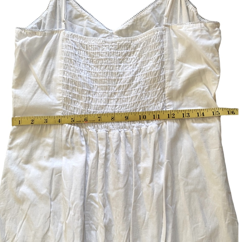 Nordstrom White Poplin Tiered Comfy Cotton Summer Dress with Adjustable Straps … - Picture 12 of 14